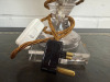 Pair of Ornate Glass & Gold Base Table Lamps with Pleated Silver Shades. Size H60cm. - 4