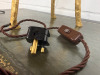 Porta Romana Giraffe Lamp in Decayed Gold with Black Shade. H83cm. - 5