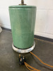 Sage Green Shagreen Pattern Ceramic Lamp on Perspex Base with Silver Shade. H61cm. - 4
