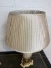 Pair of Besselink & Jones T3-016 Large Marble & Brass Balustre Urn Lamps with Off White Pleated Shade. Size 66cm. - 5