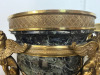 Pair of French Empire Style Tripod Oil Lamp Bases with Lamp Insert Tops. Made from Marble & Brass with Sphinx Detail Motifs. Size H55cm. NOTE: damaged & will require marble repair and some restoration. - 4