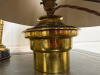 Pair of French Empire Style Tripod Oil Lamp Bases with Lamp Insert Tops. Made from Marble & Brass with Sphinx Detail Motifs. Size H55cm. NOTE: damaged & will require marble repair and some restoration. - 7
