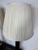 Pair of Large Black Ebonized Style with Gold Detail Lamps with Off White Pleated Shade. H95cm. - 3