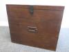 Dark Solid Wood Chest with Brass Handles, Name Plate & Clasp. Size H45cm x W53cm x D53cm - 2