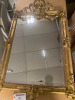 18th Century Style, Gilt Gold Ornate Plaster Framed, Bevel Edged Mirror. Size 110 x 80cm. NOTE: requires minor repair as pictured/viewed.