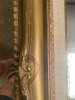 Antique Style Gilt Gold Ornate Framed Mirror with Fabric Border. Size 90 x 57cm. NOTE: requires minor repair as pictured/viewed. - 3