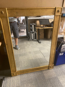 Reproduction MDF, Gold Leaf Style Framed Mirror. Size 115 x 86cm.