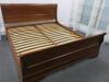 Toulon Collection Traditional Superking Wooden Sleigh Bed with Feather & Black Mattress