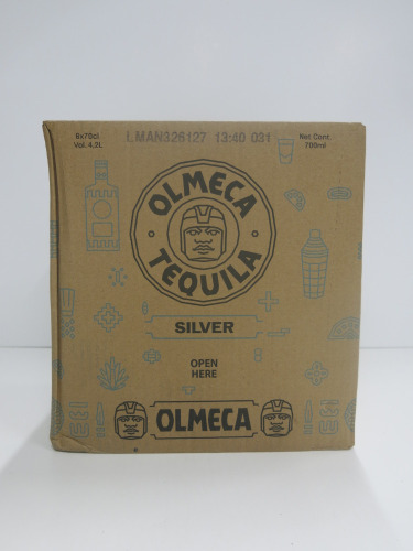 Case of 6 Bottles of Olmeca Silver Tequila, 700ml.