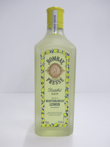 Bottle of Bombay Cintron Presse Distilled Mediterranean Lemon Gin, 700ml.