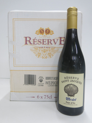 Case of 6 Bottles of Saint Jacques Reserve Merlot, 750ml.
