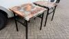 5 x Square Resin & Timber Top Dining Tables with Metal Frame & Folding Legs. Size H75 x W70.5 x D70.5cm. - 2