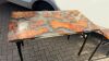6 x Rectangular Resin & Timber Top Dining Tables with Metal Frame & Folding Legs. Size H70 x W129 x D75cm. - 5