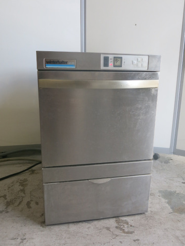 Winterhalter Commercial Glass Washer, Model GS202, S/N 815392. Size H70 x W46 x D60cm. NOTE: requires trays.