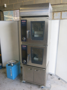 2 x Rational iCombi Pro 6 Grid Electric Combination Ovens, Model LM100AE.AXAXX, S/N E60SJ21042883688, E60SJ21042883684, YOM 2021, 3 Phase. Comes with Rational Ultra Vent E Combi Duo, Model UV Plus XS 6 2/3, S/N DT3PA21045047270, Stainless Steel Mobile St