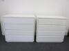 Pair of White Gloss 3 Drawer Soft Close Chest of Drawers. Size H85cm x W90cm x D46cm