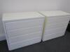 Pair of White Gloss 3 Drawer Soft Close Chest of Drawers. Size H85cm x W90cm x D46cm - 2