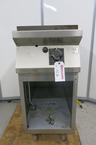Mareno Bullseye Solid Top Gas Cooker, Model TP94GG On An Open Stand. Size H90 x W40 x D95cm.