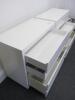 Pair of White Gloss 3 Drawer Soft Close Chest of Drawers. Size H85cm x W90cm x D46cm - 5