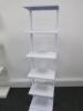 White Metal 6 Shelf Storage Unit. Size H160cm x W40cm x D28cm