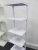 White Metal 6 Shelf Storage Unit. Size H160cm x W40cm x D28cm - 2