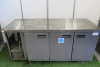 Foster 3 Door Stainless Steel Counter Fridge, Model XR3H, S/N E5379652. Size H85 x W178 x D70cm. Note: missing display facia. - 6