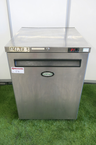 Foster Stainless Steel Under Counter Freezer, Model LR150-A, S/N E5386121. Size H80 x W60 x D65cm.