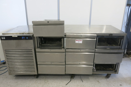 Foster 9 Drawer Stainless Steel Counter Fridge, Model EP1/3H, E5380211, Size H84 x W187 x D70cm. NOTE: spares or repair.