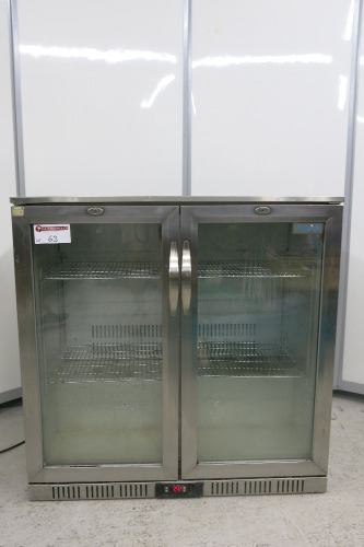 Polar 2 Door Glass Bottle Cooler, Model GL008-05, S/N CK200200057, Size H90 x W90 x D50cm.