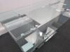 Glass Extending Dining Table on Chrome Base. Size H75cm x W160cm x D90cm (Extends to 220cm) - 6
