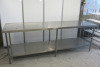 Stainless Steel Prep Table with Shelf Under. Size H90 x W260 x D70cm.