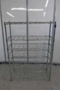 Stainless Steel 7 Shelf Wire Bottle Rack, Size H130 x W90 x D35cm.