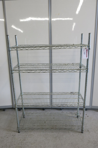 Stainless Steel 4 Shelf Wire Rack, Size H130 x W90 x D35cm.