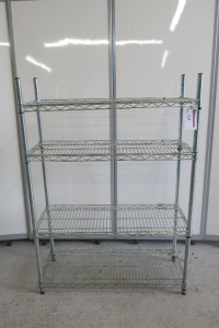 Stainless Steel 4 Shelf Wire Rack, Size H130 x W90 x D35cm.