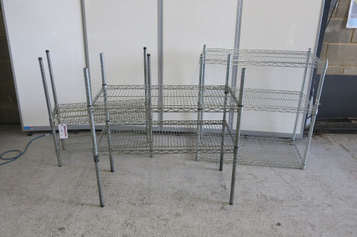 3 x Stainless Steel Part Wire Racks, (As Viewed/Pictured).