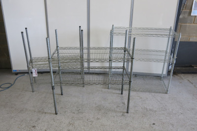 3 x Stainless Steel Part Wire Racks, (As Viewed/Pictured).