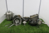 Lot of Kitchen Accessories to Include: 3 x Frying Pans, 3 x Woks, 9 x Metal Trays, 6 x Sieves, 1 x Steamer, 1 x Batter Dispenser, 1 x Funnel & 4 x Small Buckets.