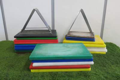 24 x Assorted Sized Chopping Boards with 2 x Metal Chopping Board Racks.