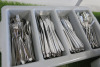 2 x Cutlery Trays Containing a Large Quantity of Studio William Knives, Forks & Spoons & 39 x Wooden Handle Serrated Knives. - 2