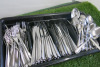 2 x Cutlery Trays Containing a Large Quantity of Studio William Knives, Forks & Spoons & 39 x Wooden Handle Serrated Knives. - 4