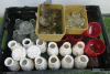 Quantity of Vases & Tea Light Holders to Include: 14 x Small Ceramic Vases, 7 x Small Glass Vases, 10 x Red Glass Tea Lights & 12 x Glass Tea Lights. NOTE: crate not included.