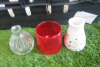 Quantity of Vases & Tea Light Holders to Include: 14 x Small Ceramic Vases, 7 x Small Glass Vases, 10 x Red Glass Tea Lights & 12 x Glass Tea Lights. NOTE: crate not included. - 2
