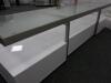 Frosted Glass & White Gloss TV Stand with Brushed Metal Frame & 3 Drawers. Size H46cm x W180cm x D45cm - 5