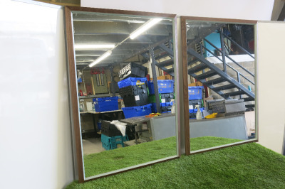 2 x Wooden Frame Mirrors, Size 106 x 76cm.