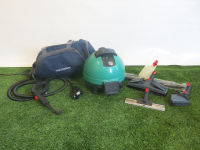 K S Group Steam Cleaner, Model 2000S. Comes with Attachments (As Viewed/Pictured).