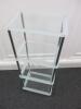 Glass & Chrome 4 Tier Glass Shelf Unit. Size H106cm x W40cm x D30cm - 2
