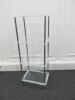 Glass & Chrome 4 Tier Glass Shelf Unit. Size H106cm x W40cm x D30cm - 4