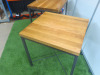 12 x Butcher Block Style Heavy Wood Top Dining Table on Box Metal Frame & Cross Brace Legs. Size H75 x W65 x D70cm. - 4