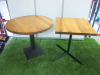 7 x Dining Tables with Heavy Wood Tops & Assorted Metal Pedestal Bases to Include: 5 x Square, Size H75 x W70 x D60 & 2 x Round, Size H90 x Dia 75cm. - 16