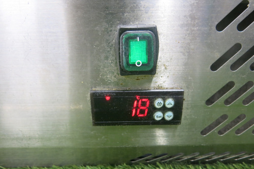 Adexa Countertop Refrigerated Preparation Fridge, Model PT12, S/N 945835099, Size H22 x W120 x D34cm. NOTE: missing glass top.